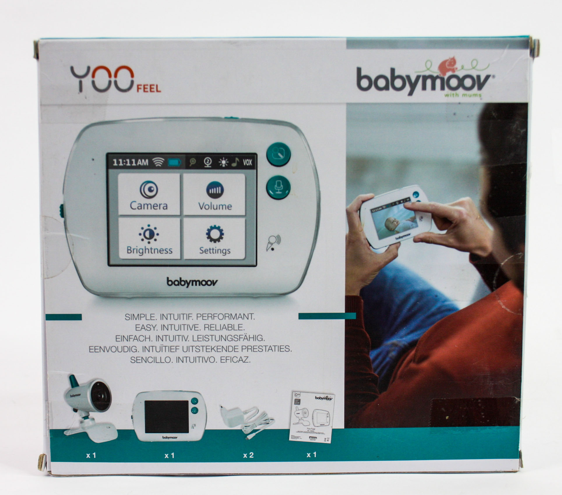Babymoov YOO-Feel Video Babyphone 3,5 Zoll Touchscreen Nachtsicht Zoom VOX