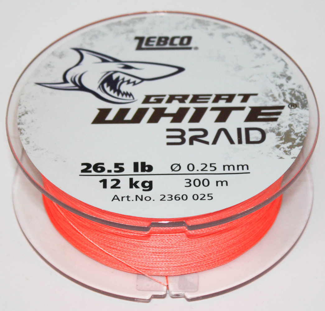 0,06€/m Quantum White Braid Monoschnur, orange, 0,25 mm 300 m