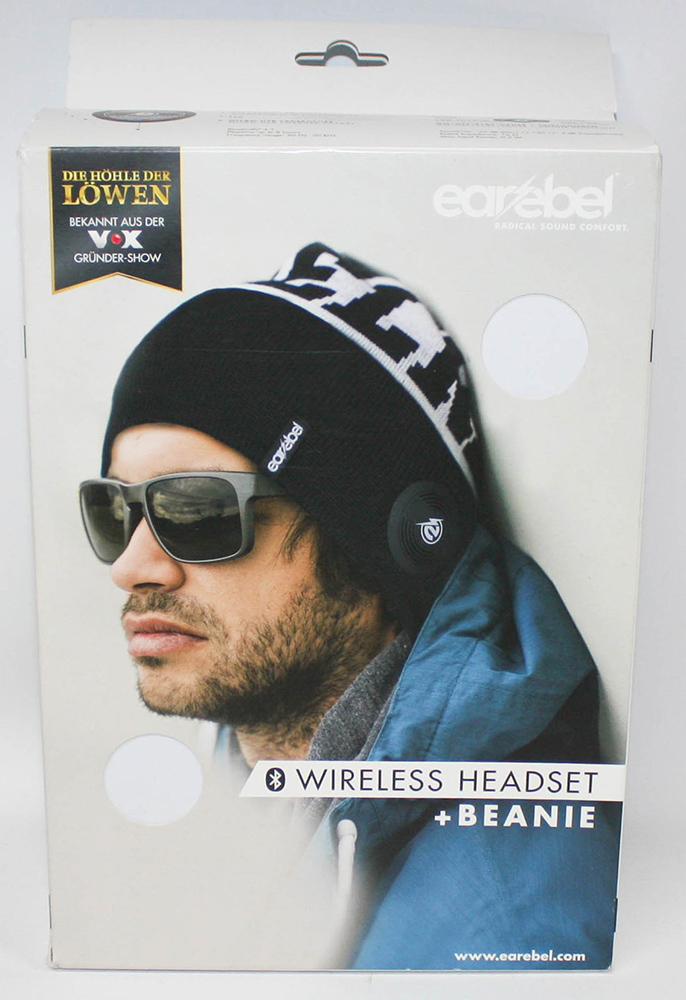 Earebel dumer Lifestyle Premium Pompon Mütze mit Kopfhörer Schwarz/Grün/Weiß