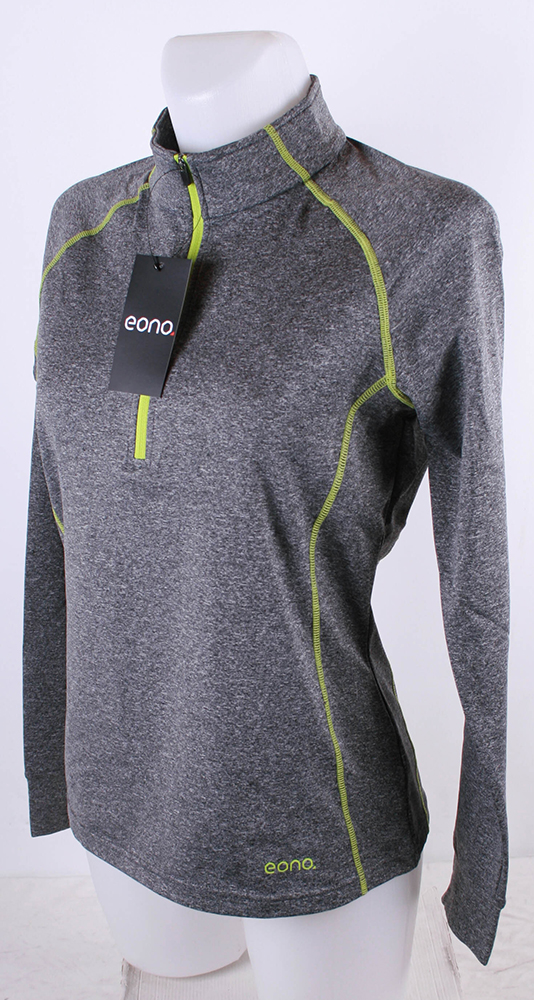 Eono Essentials T-shirt in pile leggero da donna Lattice Fleece Grigio/Verde XS